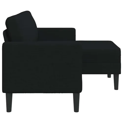 Sofa 2-sjed s ležaljkom u obliku slova L, crna tkanina 125 cm - Crna Cijena