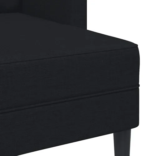 Sofa 2-sjed s ležaljkom u obliku slova L, crna tkanina 125 cm - Crna Cijena