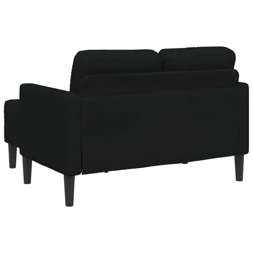 Sofa 2-sjed s ležaljkom u obliku slova L, crna tkanina 125 cm - Crna Cijena