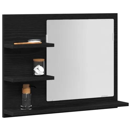 Kupaonsko ogledalo crni hrast 60x10,5x45 cm konstruirano drvo - Crni hrast Cijena