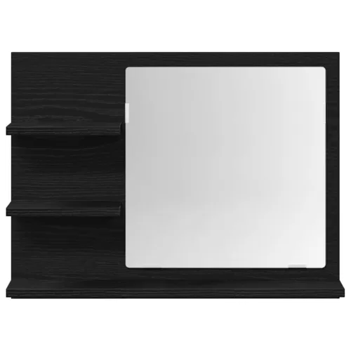 Kupaonsko ogledalo crni hrast 60x10,5x45 cm konstruirano drvo - Crni hrast Cijena