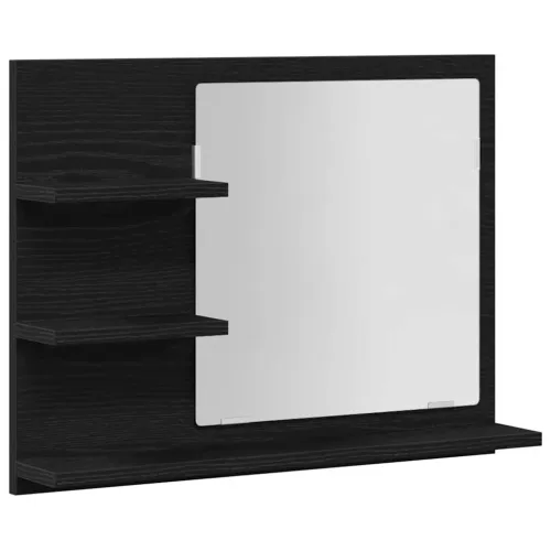 Kupaonsko ogledalo crni hrast 60x10,5x45 cm konstruirano drvo - Crni hrast 1 Crni hrast Cijena