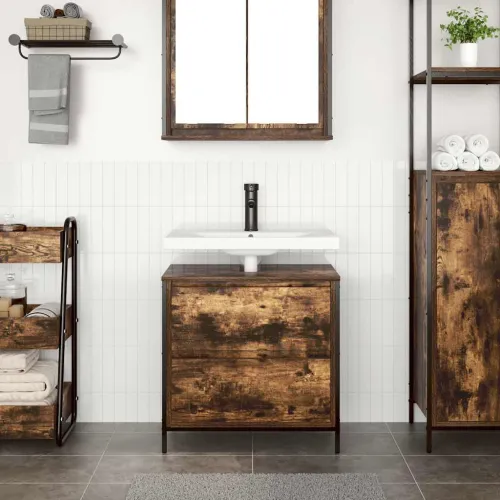 Kupaonski ormarić za Lavabo - Umivaonik s ladicama 90x34,5x60 cm - Dimljeni hrast Cijena