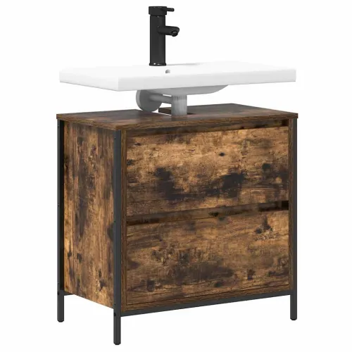Kupaonski ormarić za Lavabo - Umivaonik s ladicama 90x34,5x60 cm - Dimljeni hrast Cijena