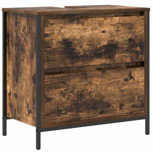 Kupaonski ormarić za Lavabo - Umivaonik s ladicama 90x34,5x60 cm - Dimljeni hrast Cijena
