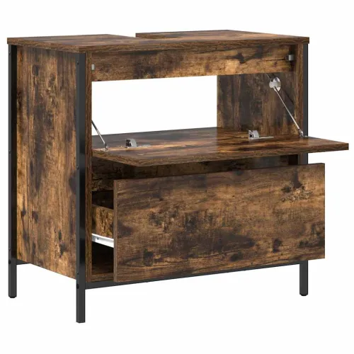 Kupaonski ormarić za Lavabo - Umivaonik s ladicama 90x34,5x60 cm - Dimljeni hrast Cijena