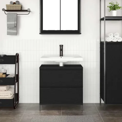 Kupaonski ormarić za Lavabo - Umivaonik s ladicama 90x34,5x60 cm - Crni hrast Cijena