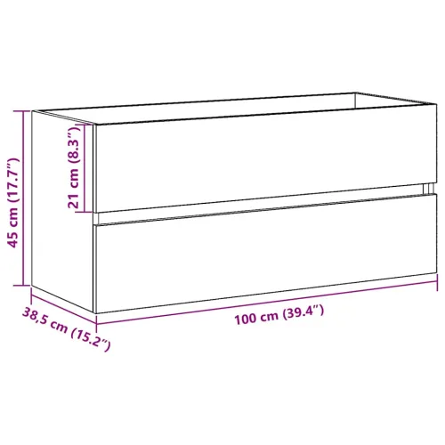Ormarić za sudoper crni hrast 100x38,5x45 cm konstruirano drvo - Crni hrast 100 x 38.5 x 45 cm Cijena