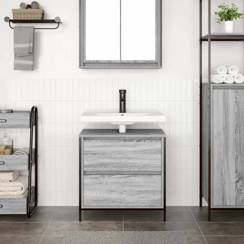 Kupaonski ormarić za Lavabo - Umivaonik s ladicama 90x34,5x60 cm - Sivi hrast sonoma Cijena