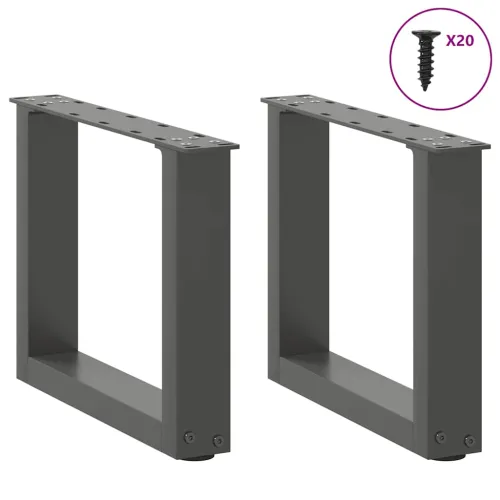 Noge za klub stolić U-oblik 2 kom antracit 40 x (30-31) cm čelik - Antracit 40 x (30-31) cm 2 Cijena