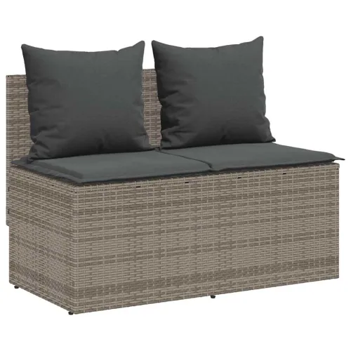 Vrtna garnitura - 3-dijelni vrtni blagovaonski set sivi od poliratana - Siva tempered glass Cijena
