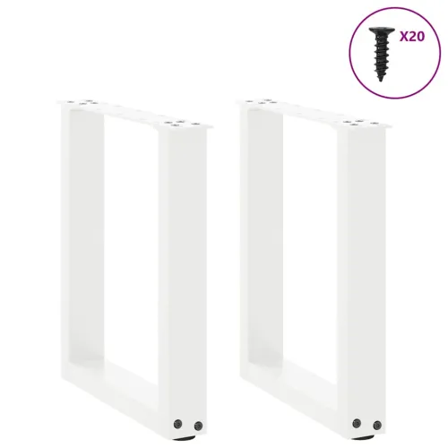 Noge za klub stolić U-oblik 2 kom Bijele 38 x (42-43) cm Čelik - Bijela 38 x (42-43) cm 2 Cijena