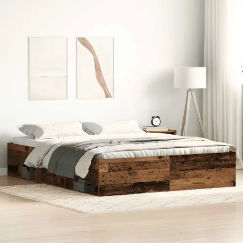 Okvir kreveta bez madraca staro drvo 150x200 cm - Staro drvo 150 x 200 cm Cijena
