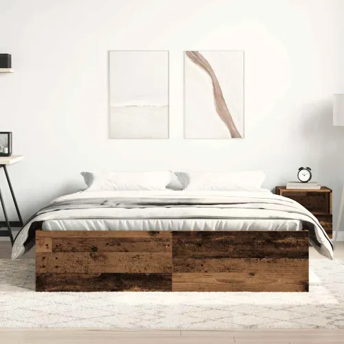 Okvir kreveta bez madraca staro drvo 150x200 cm - Staro drvo 150 x 200 cm Cijena
