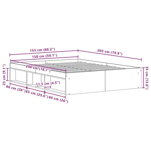 Okvir kreveta bez madraca staro drvo 150x200 cm - Staro drvo 150 x 200 cm Cijena
