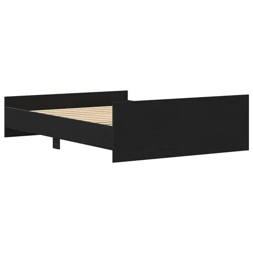 Okvir kreveta bez madraca 135x190 cm konstruirano drvo - Crni hrast 135 x 190 cm Cijena