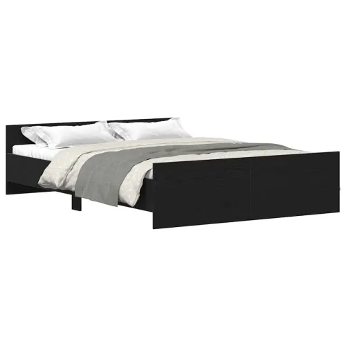 Okvir kreveta bez madraca 135x190 cm konstruirano drvo - Crni hrast 135 x 190 cm Cijena