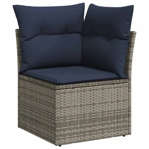 Vrtna garnitura - 7-dijelni set vrtnih sofa sivi od poliratana - Siva 1 Cijena