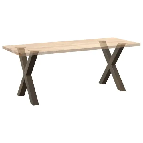 Noge za blagovaonski stol u obliku slova X, 2 kom, prirodni čelik, 70 x (72-73) cm, čelik - Prirodna 70 x (72-73) cm (80 mm) 2 1 Cijena