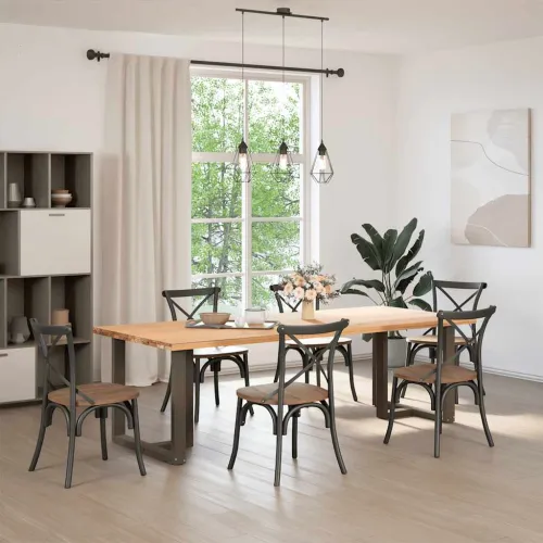 Noge za blagovaonski stol T-oblika 2 kom Crne 70x35x(72-73) cm Čelik - Prirodna 70 x 35 x (72-73) cm Cijena