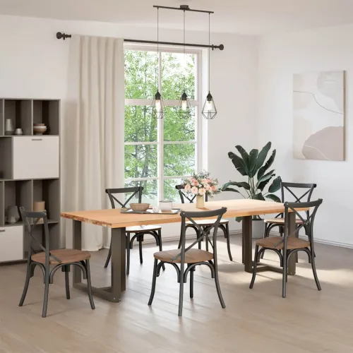 Noge za blagovaonski stol T-oblika 2 kom Crne 80x35x(72-73) cm Čelik - Prirodna 80 x 35 x (72-73) cm Cijena