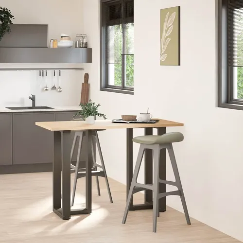 Noge za barski stol T-oblika 2 kom Crne 50x35x(90-91) cm Čelik - Prirodna 50 x 35 x (90-91) cm Cijena