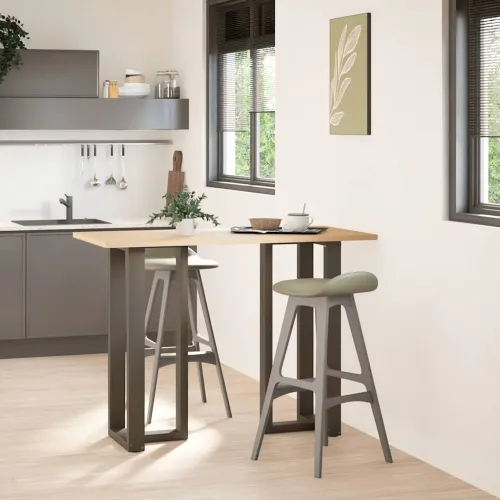 Noge za barski stol T-oblika 2 kom Crne 40x35x(100-101) cm Čelik - Prirodna 40 x 35 x (100-101) cm Cijena