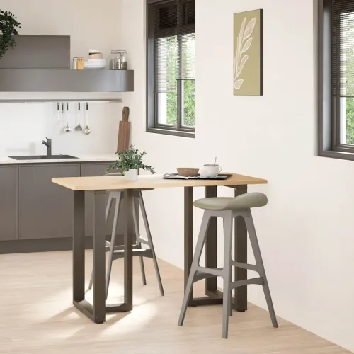 Noge za barski stol T-oblika 2 kom Crne 60x35x(90-91) cm Čelik - Prirodna 60 x 35 x (90-91) cm Cijena
