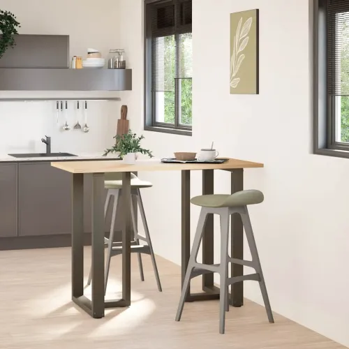 Noge za barski stol T-oblika 2 kom Crne 60x35x(100-101) cm Čelik - Prirodna 60 x 35 x (100-101) cm Cijena