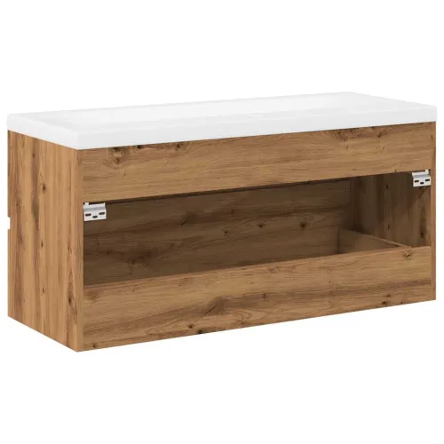Ormarić za Lavabo - Umivaonik s ugradbenim umivaonikom Artisan hrast - hrast artisan 100 x 38.5 x 45 cm bez slavine i odvoda Cijena