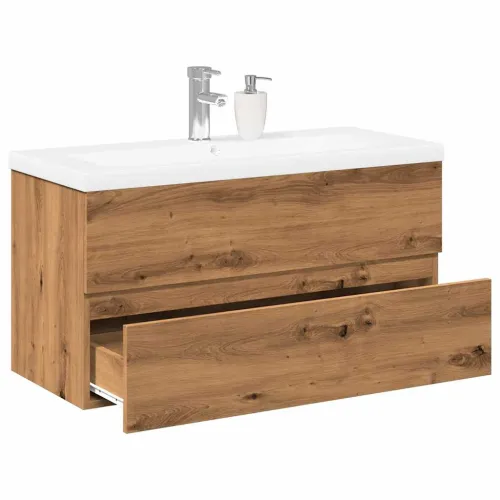 Ormarić za Lavabo - Umivaonik s ugradbenim umivaonikom Artisan hrast - hrast artisan 100 x 38.5 x 45 cm 1 bez slavine i odvoda Cijena