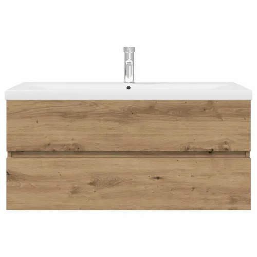 Ormarić za Lavabo - Umivaonik s ugradbenim umivaonikom i slavinom - hrast artisan 100 x 38.5 x 45 cm sa slavinom i odvodom Cijena