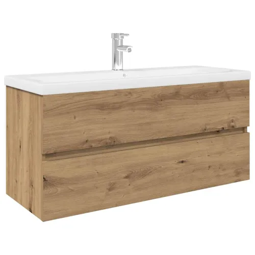 Ormarić za Lavabo - Umivaonik s ugradbenim umivaonikom i slavinom - hrast artisan 100 x 38.5 x 45 cm sa slavinom i odvodom Cijena