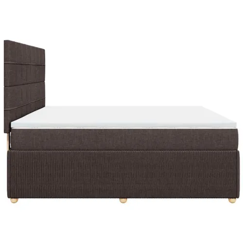 Boxspring - Krevet s oprugama i madracem tamnosmeđi 180x200 cm tkanina - Tamno smeđa 180 x 200 cm Blok s kvadratima Tamno smeđa Cijena