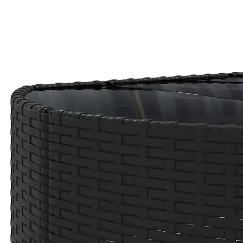 Vrtna garnitura - 4-dijelni set vrtnih sofa od poliratana s jastucima crni - Crna i plava 3 Cijena