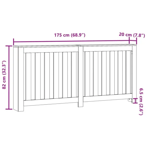 Pokrivač radijatora Staro drvo 175 x 20 x 82 cm - Staro drvo 175 x 20 x 82 cm Okomite letvice Cijena