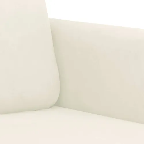 3-dijelni set sofa krem baršunasti - Krema s jastučićima i tabureom Cijena