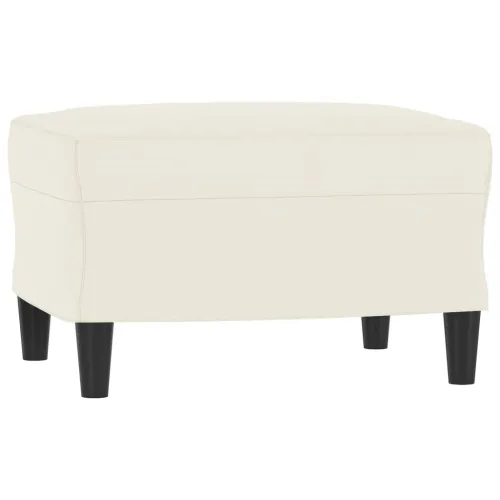 3-dijelni set sofa krem baršunasti - Krema s jastučićima i tabureom Cijena