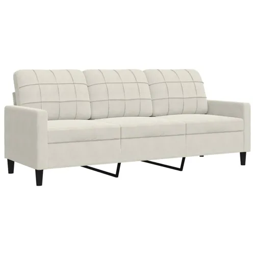 4-dijelni set sofa s jastucima krem baršunasti - Krema 1 s jastucima i tabureom Krema Cijena