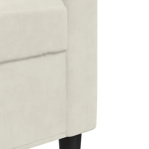 4-dijelni set sofa s jastucima krem baršunasti - Krema 1 s jastucima i tabureom Krema Cijena