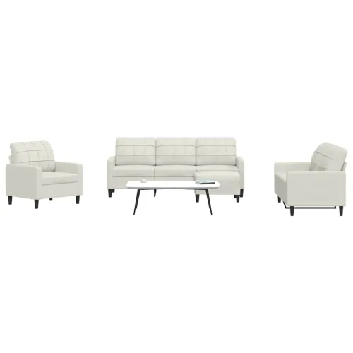 4-dijelni set sofa s jastucima krem baršunasti - Krema 1 S osloncem za noge Krema Cijena