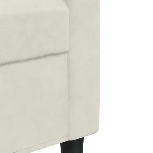 4-dijelni set sofa s jastucima krem baršunasti - Krema 1 S osloncem za noge Krema Cijena