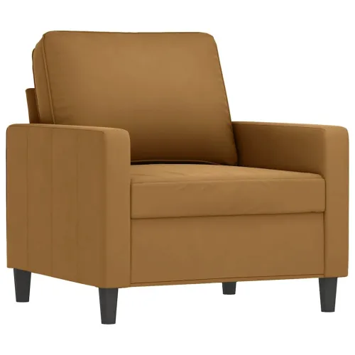 4-dijelni set sofa smeđi baršunasti - Smeđa 1 s jastučićima i tabureom Cijena