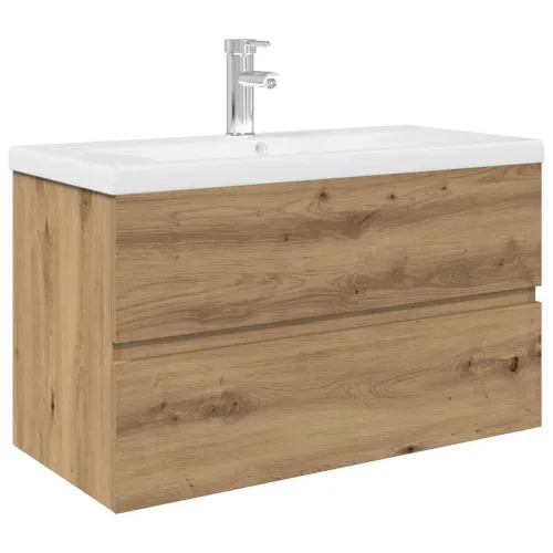 Ormarić za Lavabo - Umivaonik s ugradbenim umivaonikom i slavinom - hrast artisan 80 x 38.5 x 45 cm 1 sa slavinom i odvodom Cijena