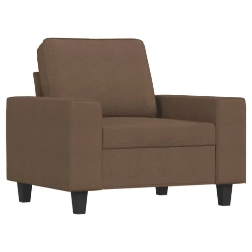 4-dijelna sofa garnitura smeđa tkanina - Smeđa 1 s jastučićima i tabureom Cijena