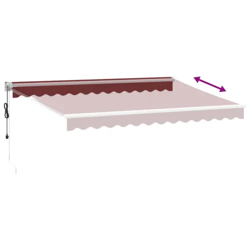 Tenda na automatsko uvlačenje bordo 350x250 cm - Tamno crvena 3,5 x 2,5 m s bijelim okvirom Cijena