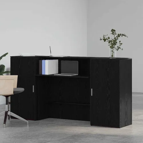 Recepcijski stol crni hrast 200x50x103,5 cm konstruiranog drva - Crna 200 x 50 x 103.5 cm Cijena