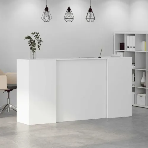 Recepcijski stol bijeli 200x50x103,5 cm od konstruiranog drva - Bijela 200 x 50 x 103.5 cm Cijena