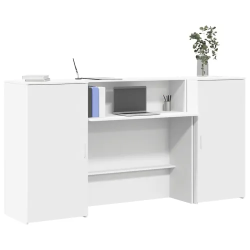 Recepcijski stol bijeli 200x50x103,5 cm od konstruiranog drva - Bijela 200 x 50 x 103.5 cm Cijena