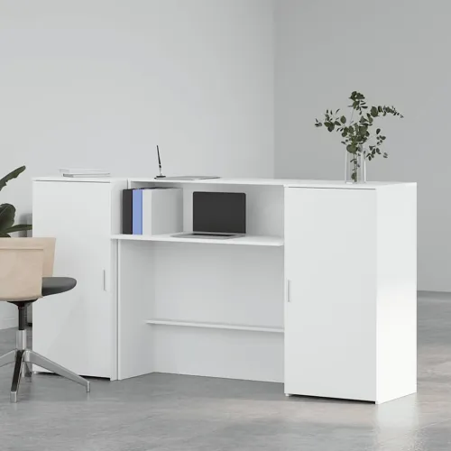 Recepcijski stol bijeli 200x50x103,5 cm od konstruiranog drva - Bijela 200 x 50 x 103.5 cm Cijena